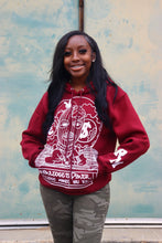 Load image into Gallery viewer, BURGUNDY KNOWLEDGE HOODIE
